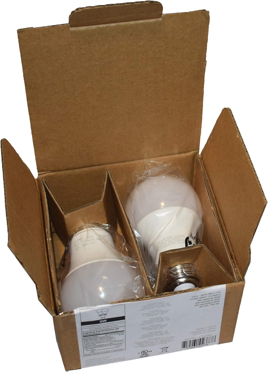 2-Pack Non-Dimmable A19 LED Light Bulb