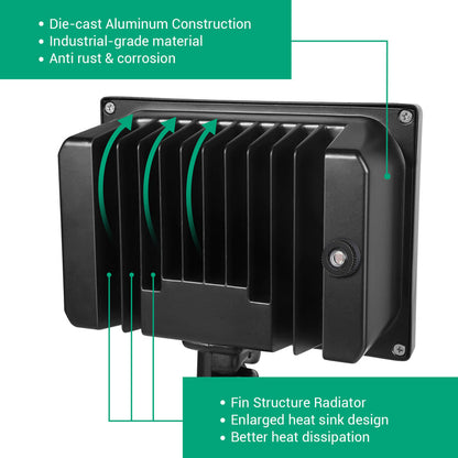 LED Flood Light, Dusk to Dawn 65W 6670LM-HFLB01B1