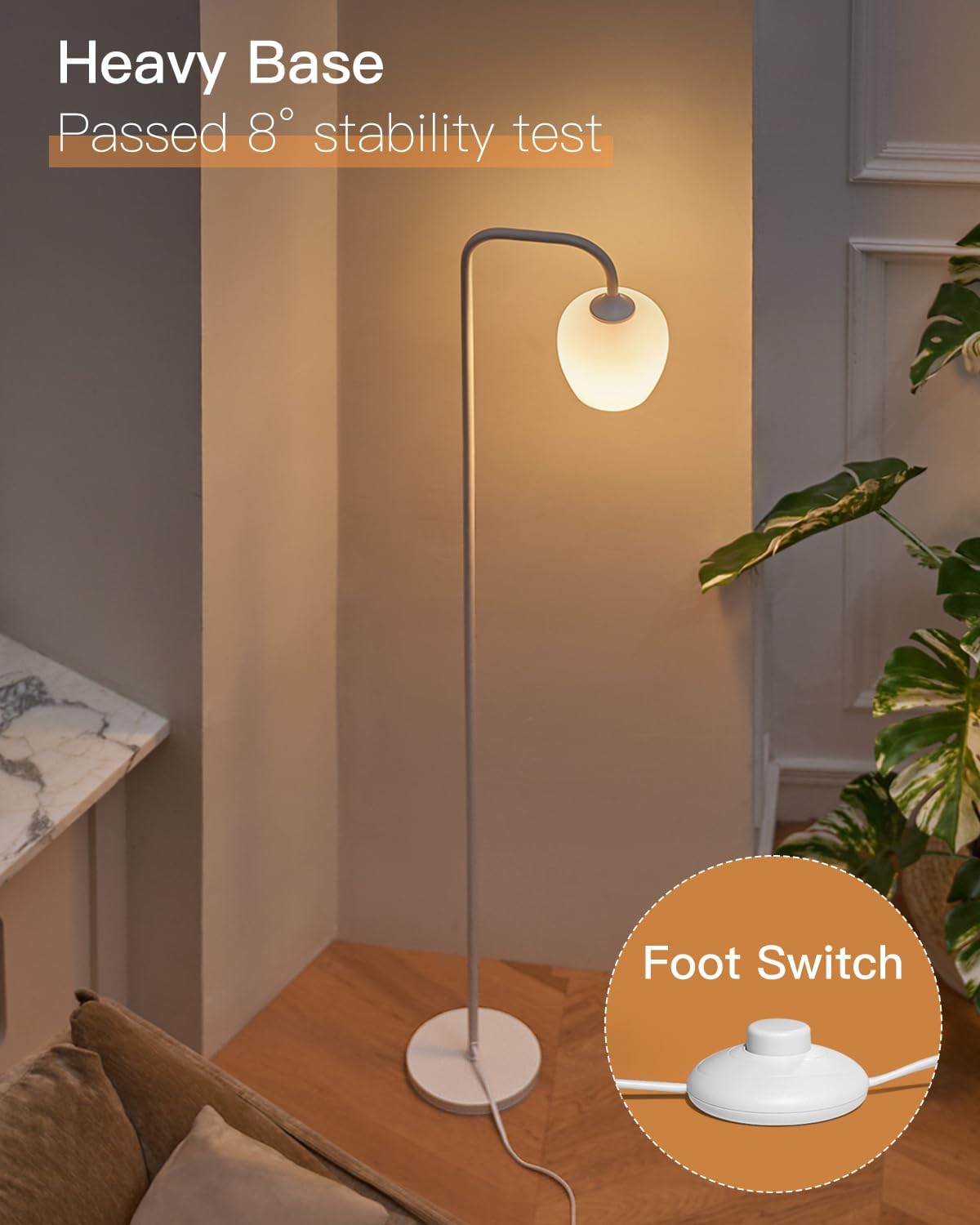 Opal White Floor Glass Lamp Shade