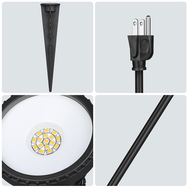 120V Warm White LED Spotlight with Dusk to Dawn Light Sensor & 3ft Extension Cord-HGSL04A