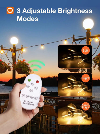 Dimmable Solar Power LED Bulbs for Porch Garden Market Bistro with USB Port