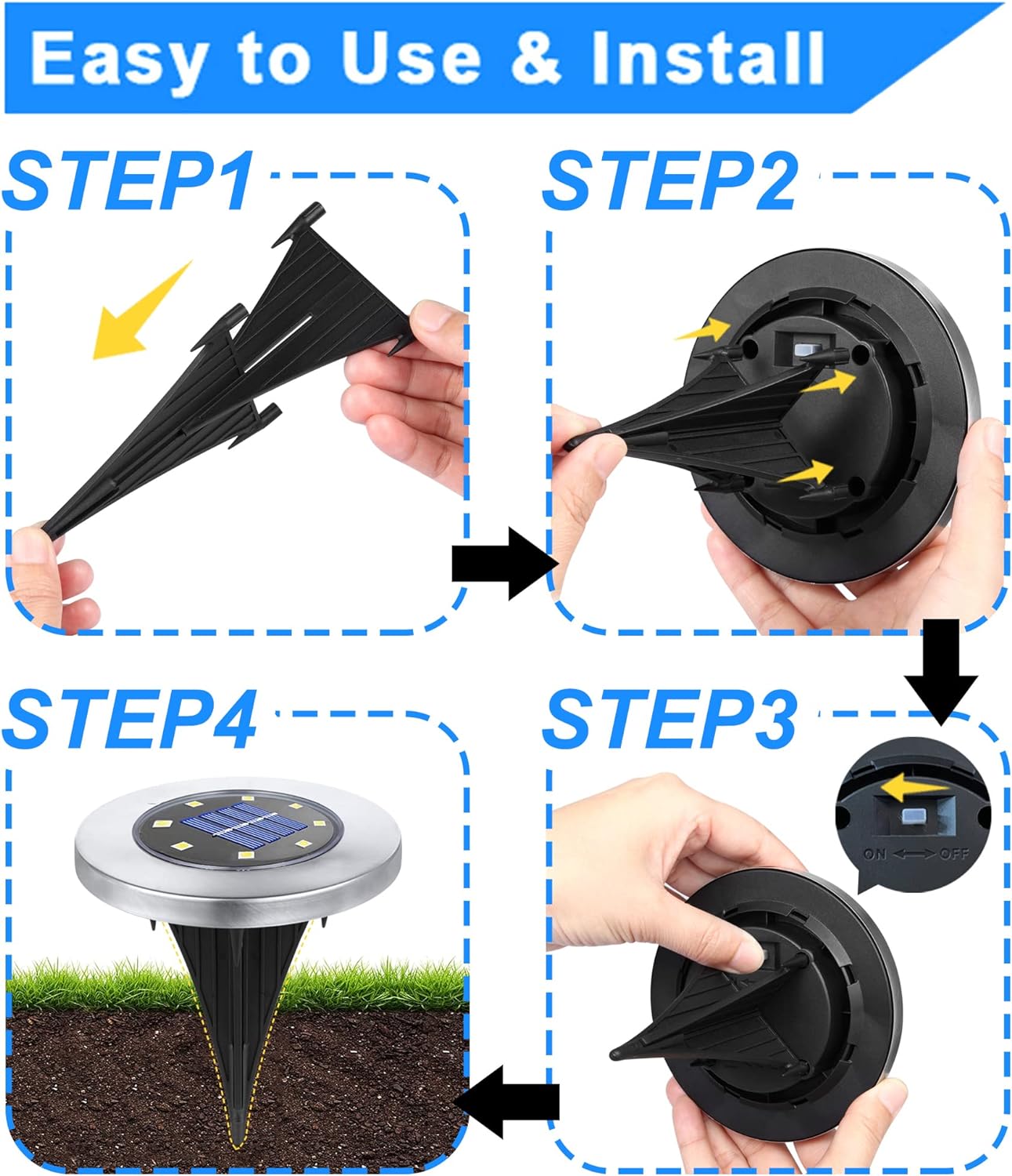 Upgraded Outdoor Garden Waterproof Bright in-Ground Lights