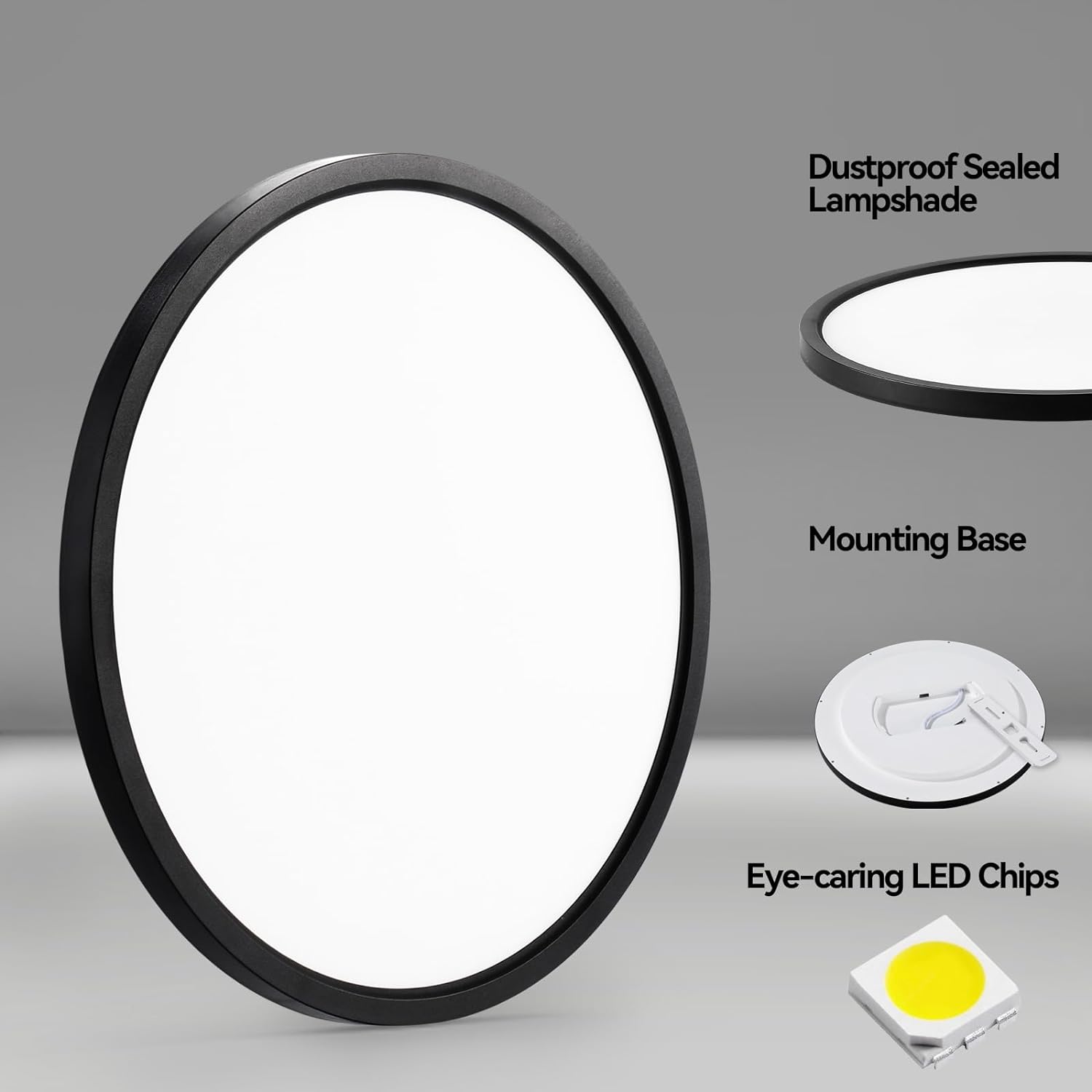 4-Pack Led Flush Mount, Matte Black theluminousdecor