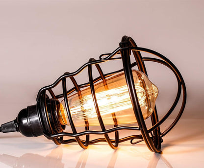 Industrial Pendant Light 2 Pack | Edison Cage Design | Adjustable