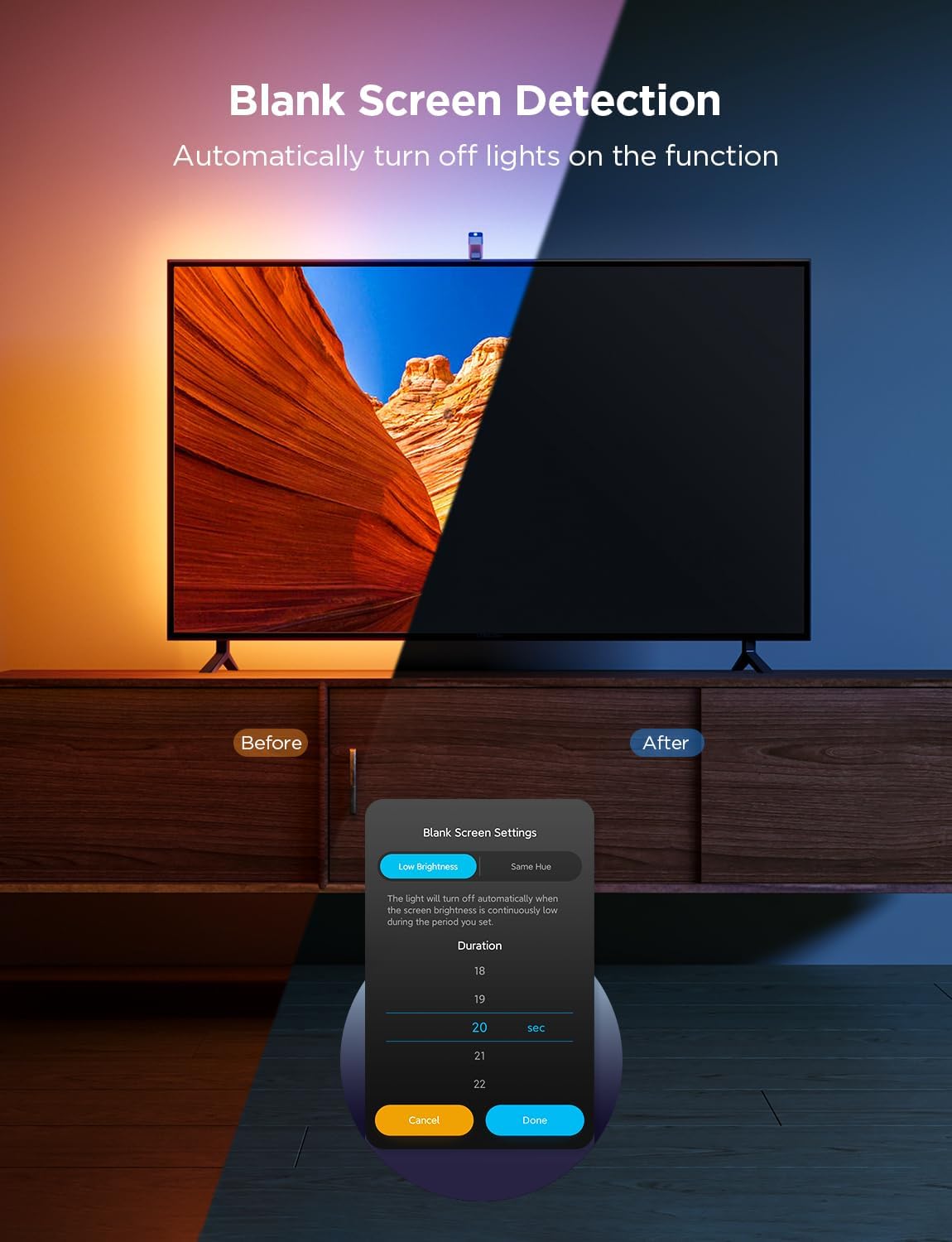 Govee TV Backlight 3 Lite - RGBICW Wi-Fi LED Strip Lights with Camera