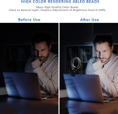 Video Conference Lighting Kit - Ring Light for Monitor Clip On