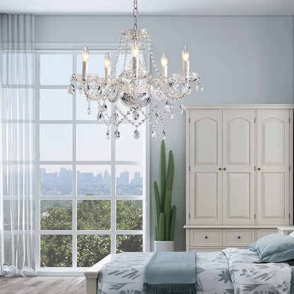 Saint Mossi 5 Light Crystal Chandelier - Modern K9 Glass - Clear