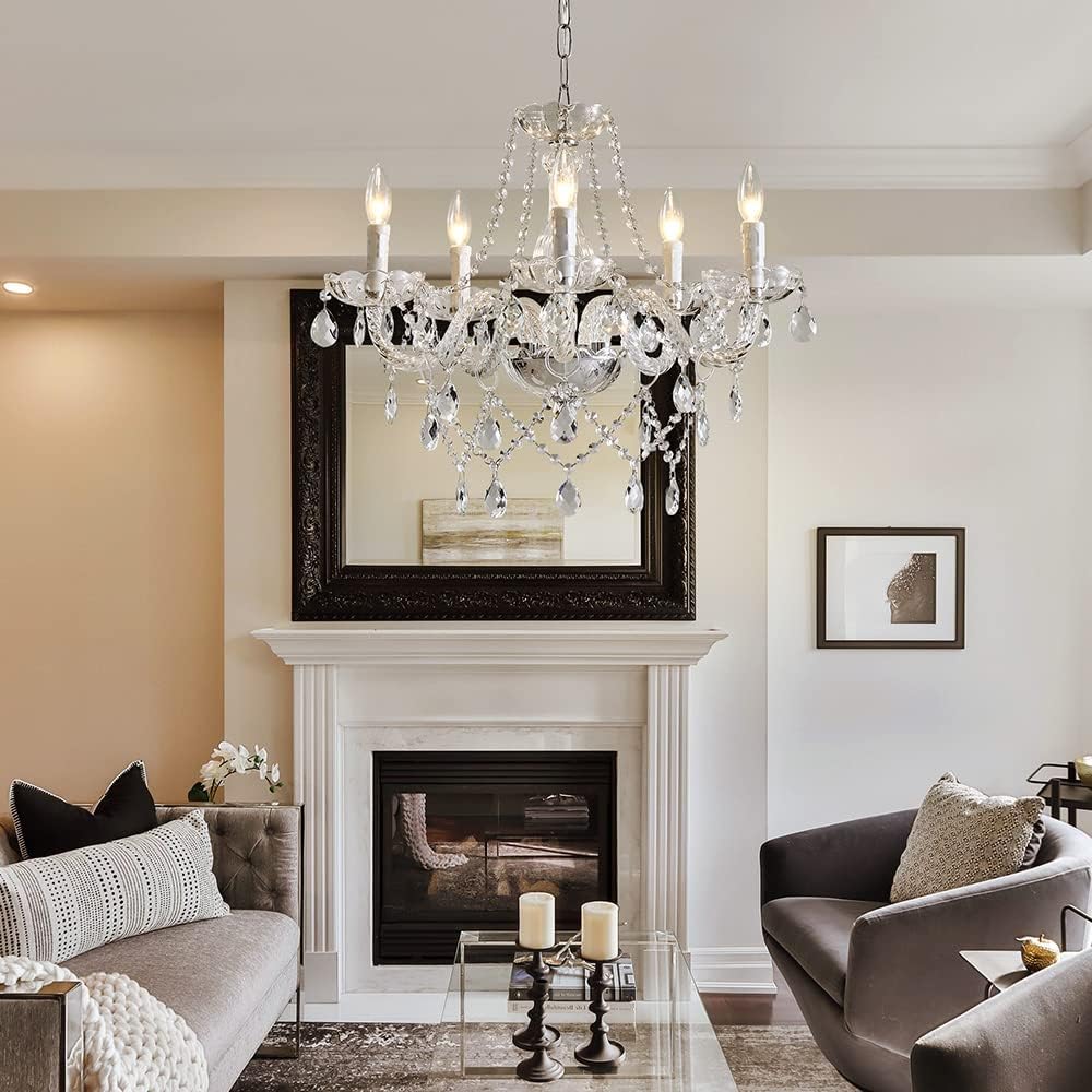 Saint Mossi 5 Light Crystal Chandelier - Modern K9 Glass - Clear