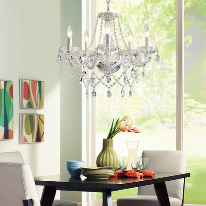 Saint Mossi 5 Light Crystal Chandelier - Modern K9 Glass - Clear