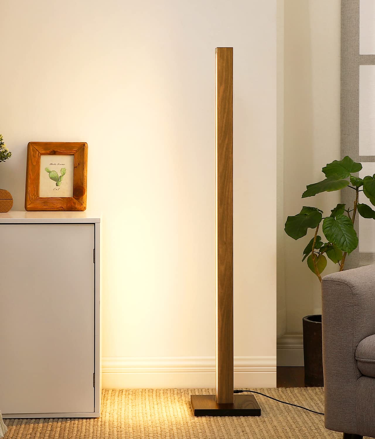 3000K Wood Corner Stick Floor Lamp