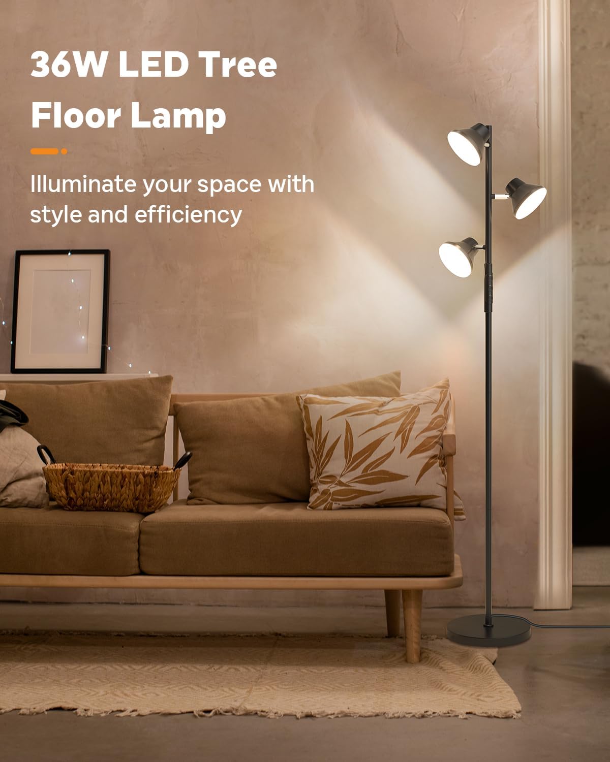 LED Floor Lamp, Matte Black theluminousdecor