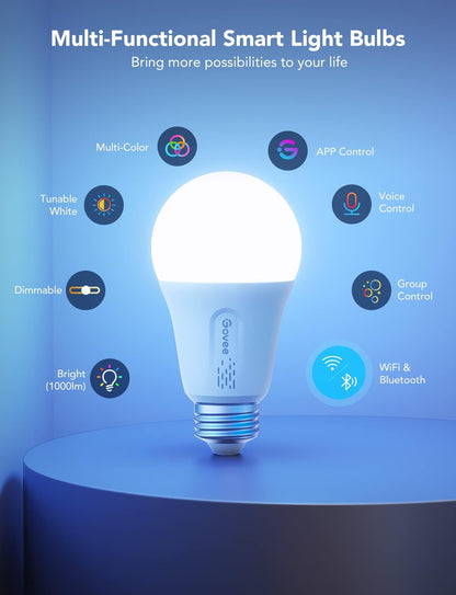 LED Smart Light Bulbs - 1000LM, Color Changing, Wi-Fi & Bluetooth