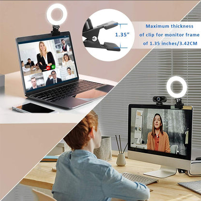 Video Conference Lighting Kit - Ring Light for Monitor Clip On