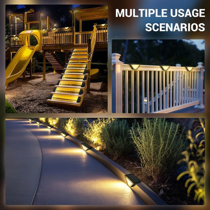 Solar Step Lights for Outside - 24 LED Waterproof Deck Lights - Choose Pack