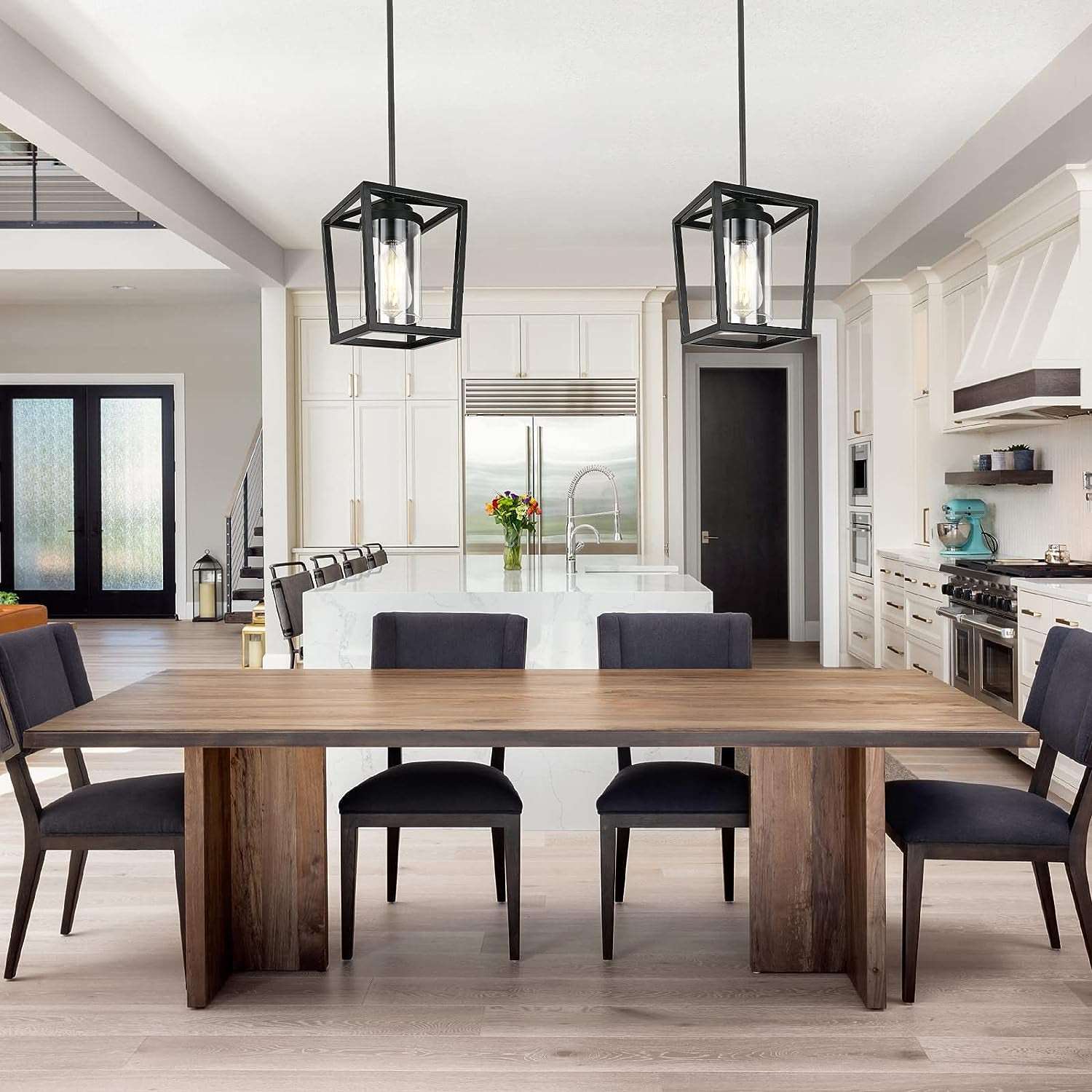 Sleek and stylish, the Matte Black Cage Pendant Light is the perfect addition to your kitchen decor. Elevate your space with this modern and functional ceiling fixture. My Store