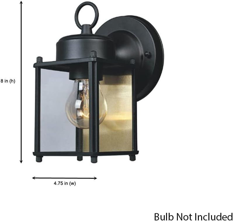 Designers Fountain Outdoor Wall Mount Lantern Sconce, Black