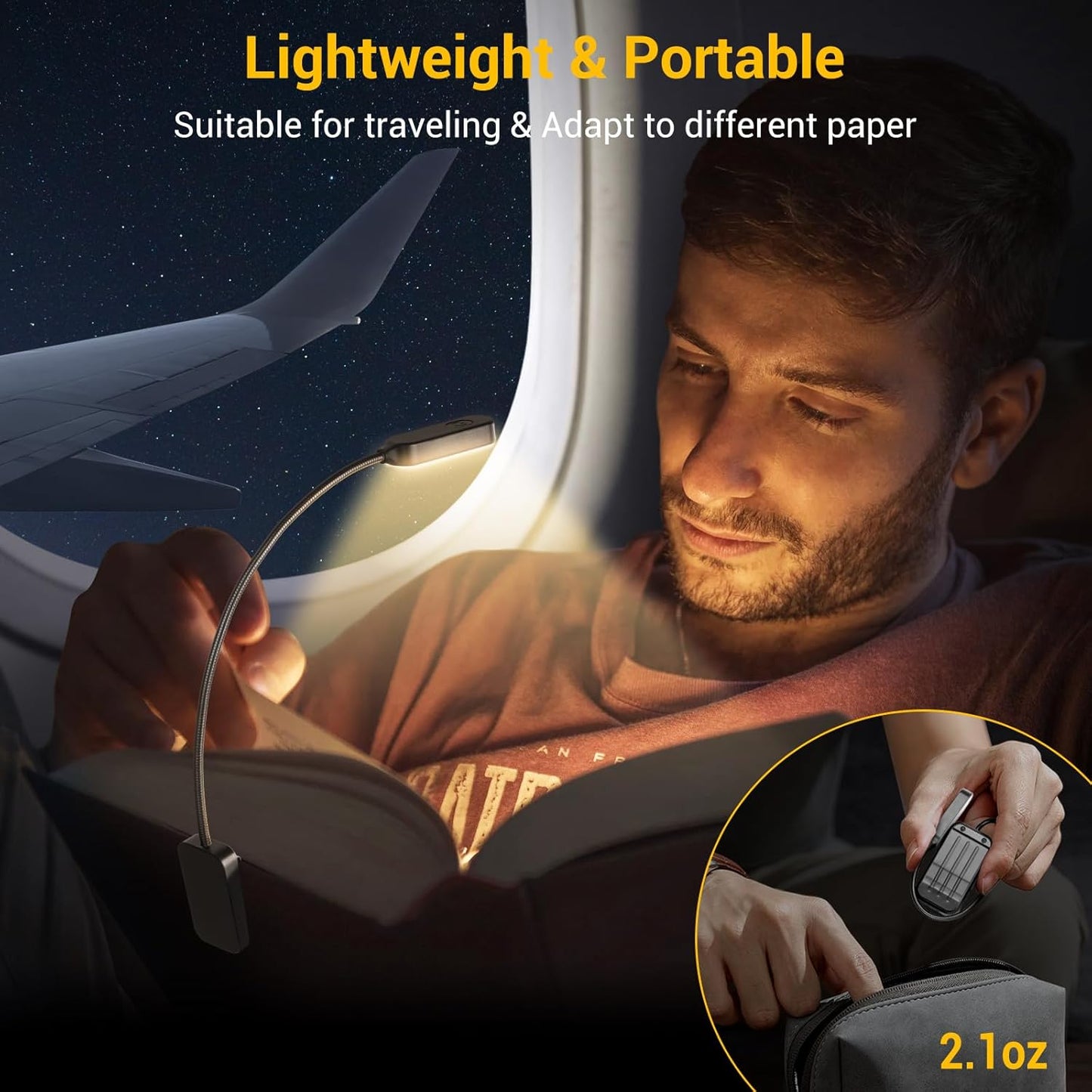 2 Pack Rechargeable Reading Lights for Books