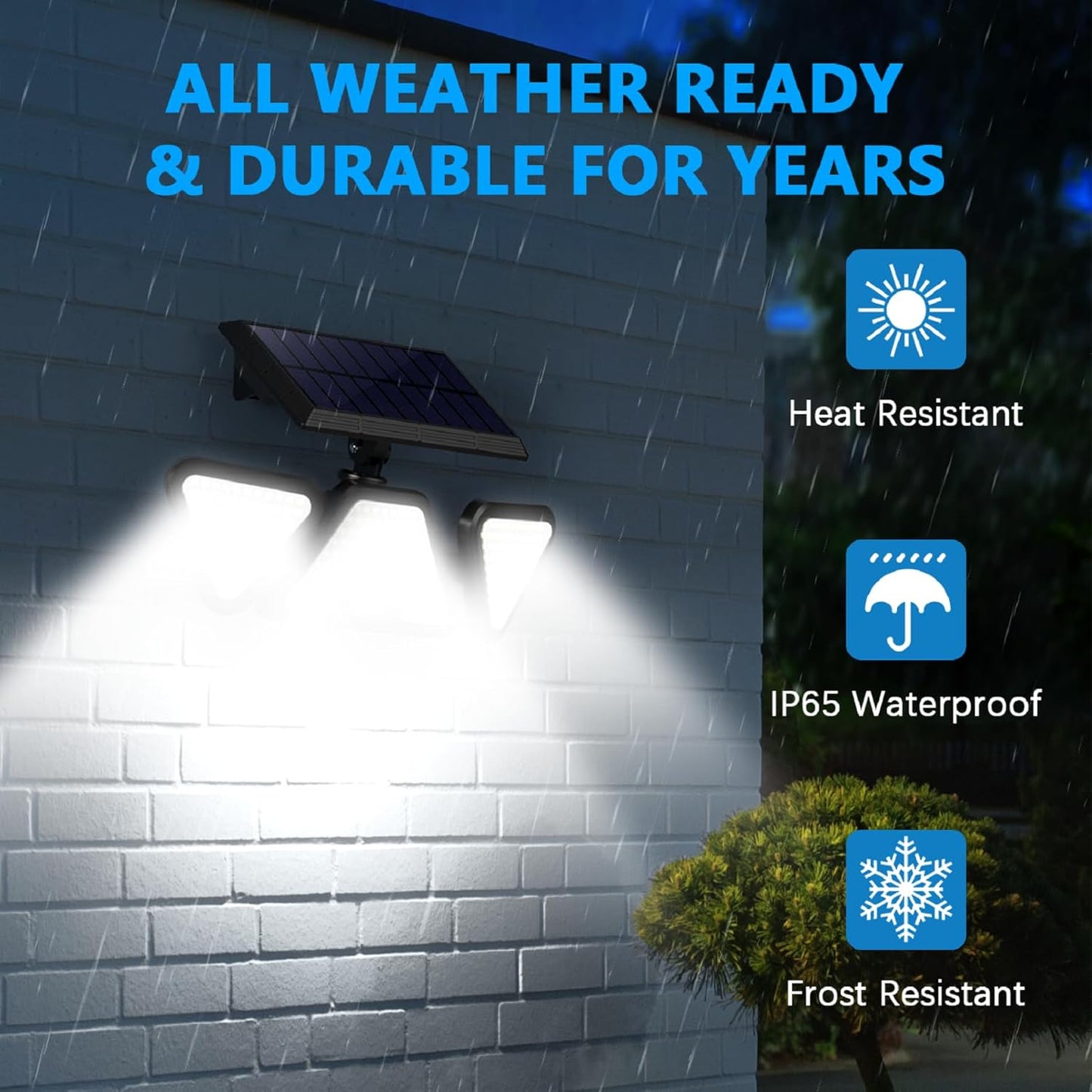 203 LED IP 65 Waterproof Solar Flood Security Lights Sensor Outdoor Lights