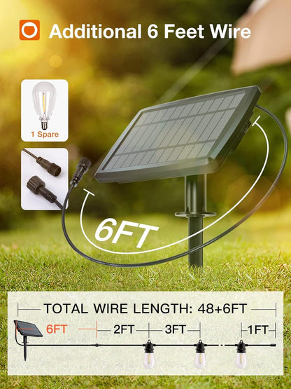 Dimmable Solar Power LED Bulbs for Porch Garden Market Bistro with USB Port