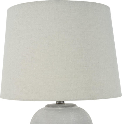 23" Grey Vintage Distressed Ceramic Pot Table Lamp