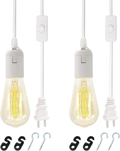 Retro Hanging Lights with Plug in Cord