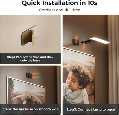 2 Pack Picture ,LED Wall Light Cordless with Remote