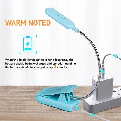 Rechargeable Book Light, Mint Blue