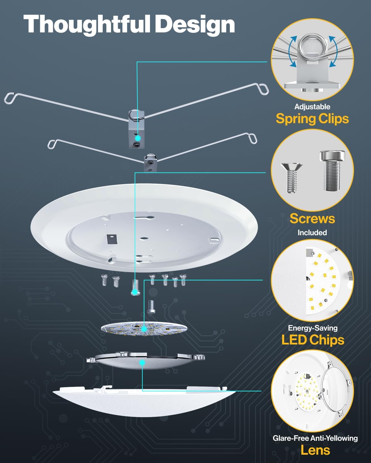 12 Pack 5/6 Inch LED Disk Lights