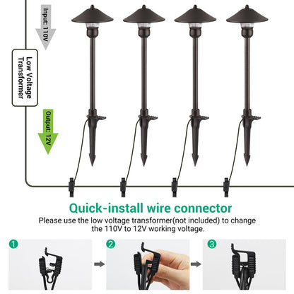 3W 12V AC/DC LED Low Voltage Landscape Lights (4 Pack)-HGSL06A