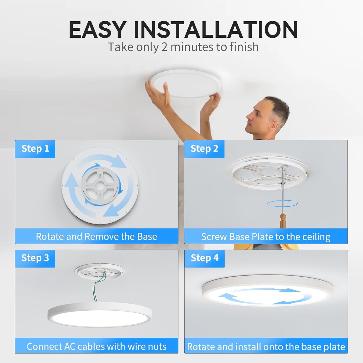 4PACK 3200lm LED Flush Mount Ceiling Light