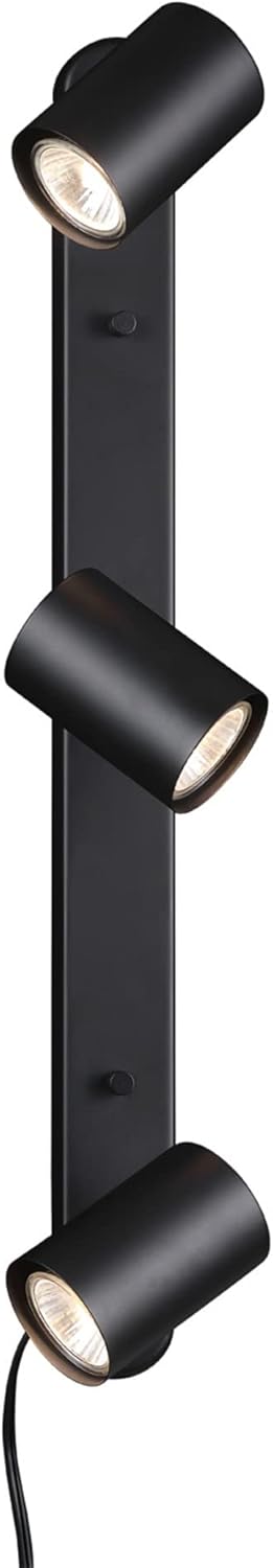 3-Light Plug-in Track Lighting, Matte Black