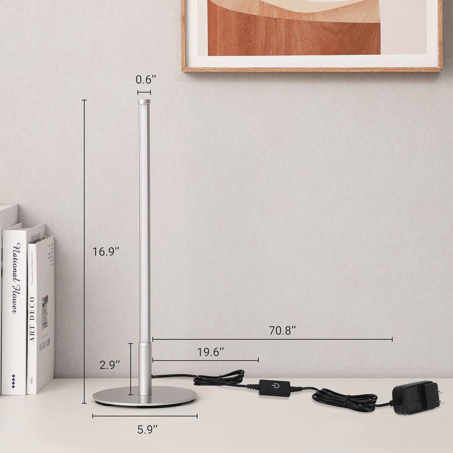 Minimalist Bedside Lamp with 3 Dimmable Color Temperature