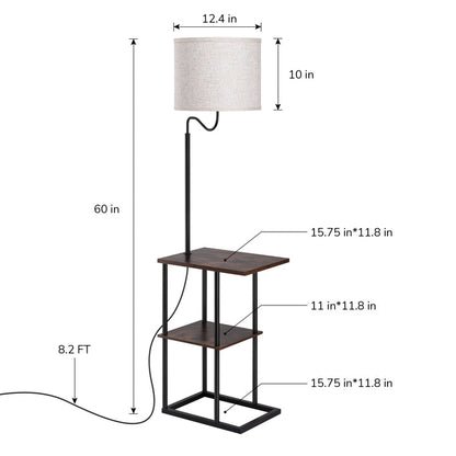 EDISHINE 60" Floor Lamp with Table-HLFL06K