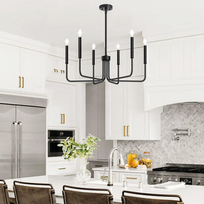 6-Light Farmhouse Chandelier for Dining Room Lighting Fixtures