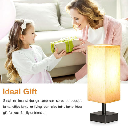 Small Table Lamp for Bedroom - Minimalist Nightstand Light - E26 Base