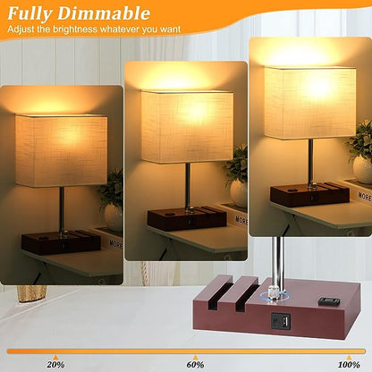 Table Lamp with Charging Station and AC Outlet theluminousdecor