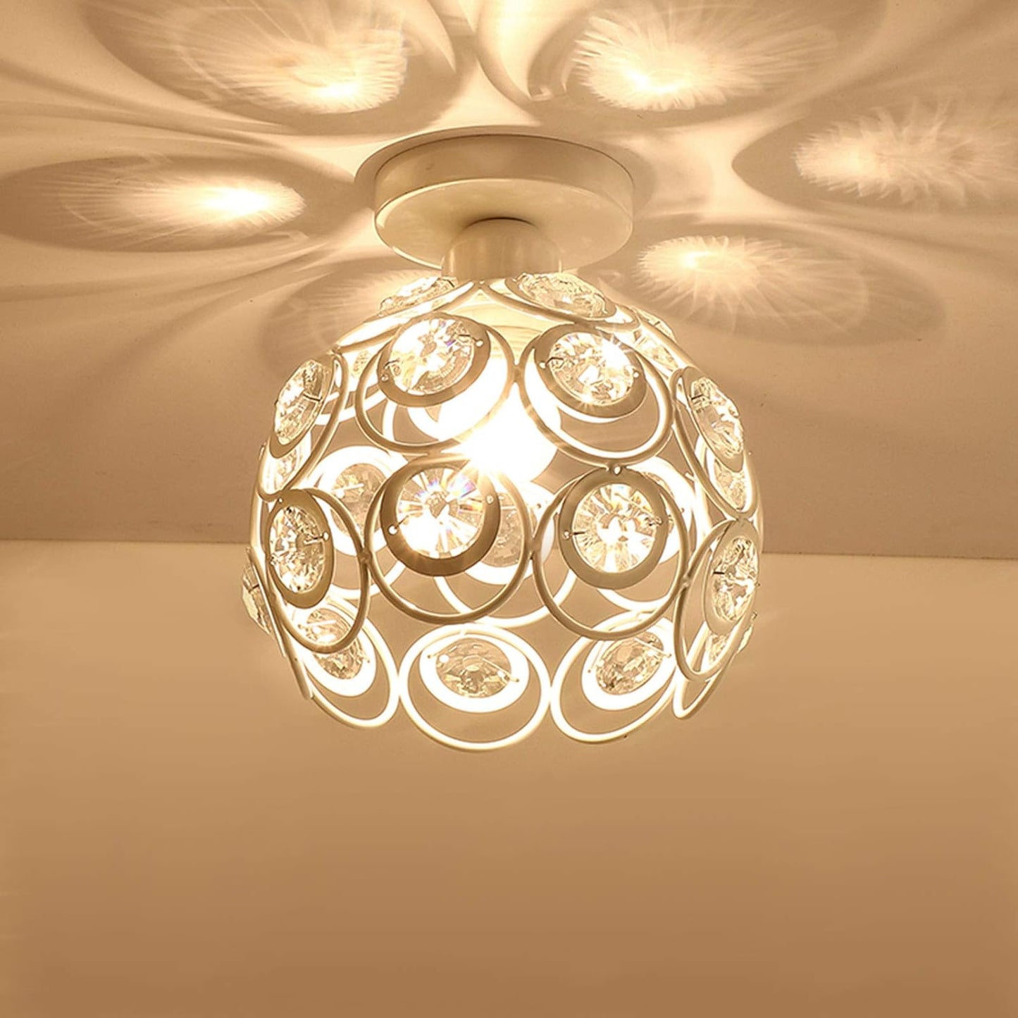 Black Mini Crystal Chandelier - Semi Flush Mount - E26 Base