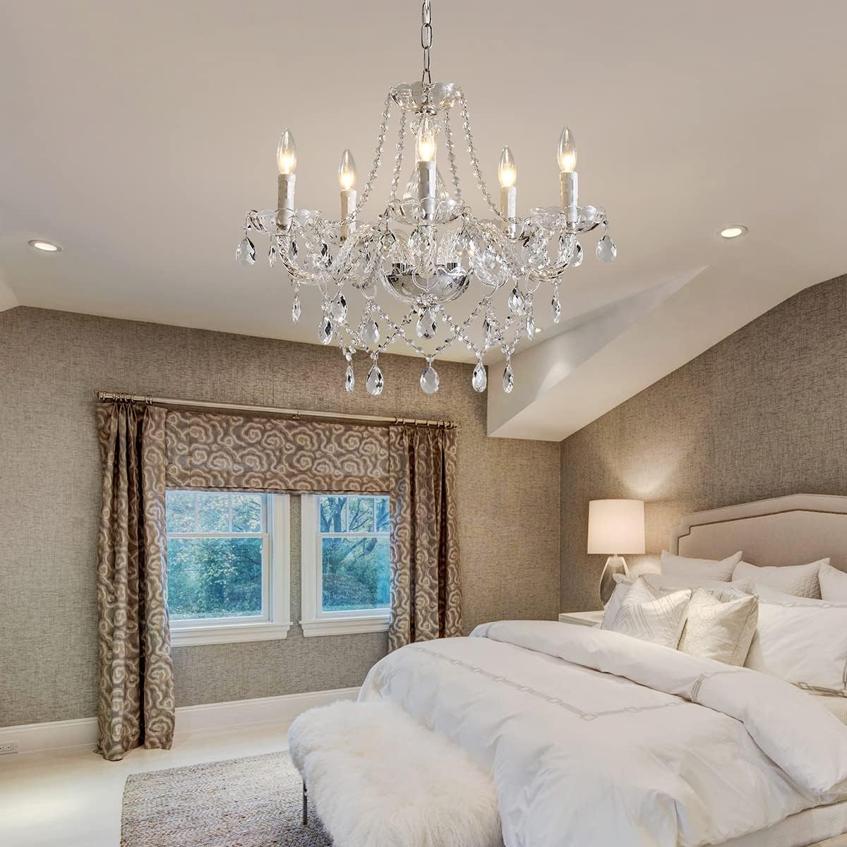 Saint Mossi 5 Light Crystal Chandelier - Modern K9 Glass - Clear