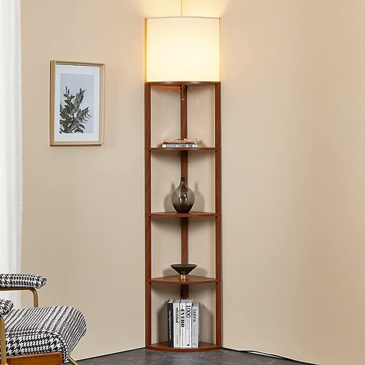 LED Floor Lamp with Shelves theluminousdecor