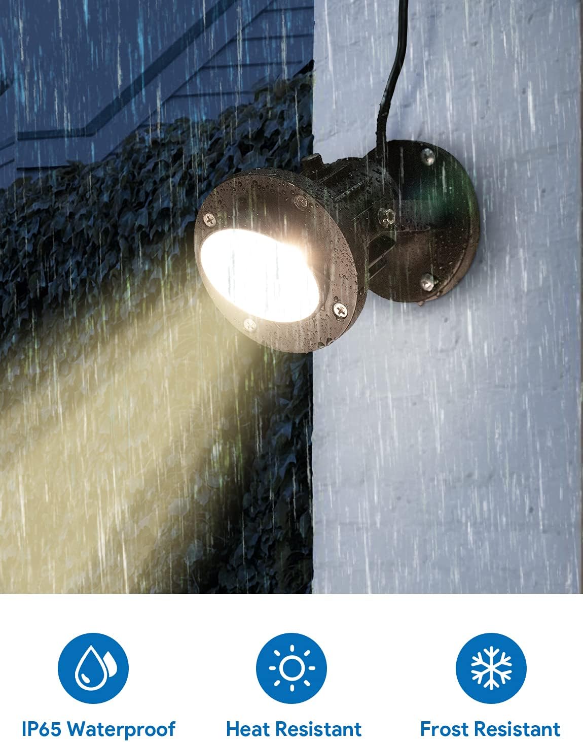20W Outdoor LED Spot Lights - Dusk to Dawn, Waterproof, 2 Pack