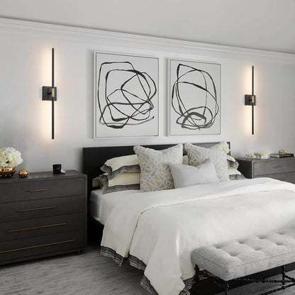 Rechargeable Wall Sconces - 2 Pack, Black & Gold, Remote Control