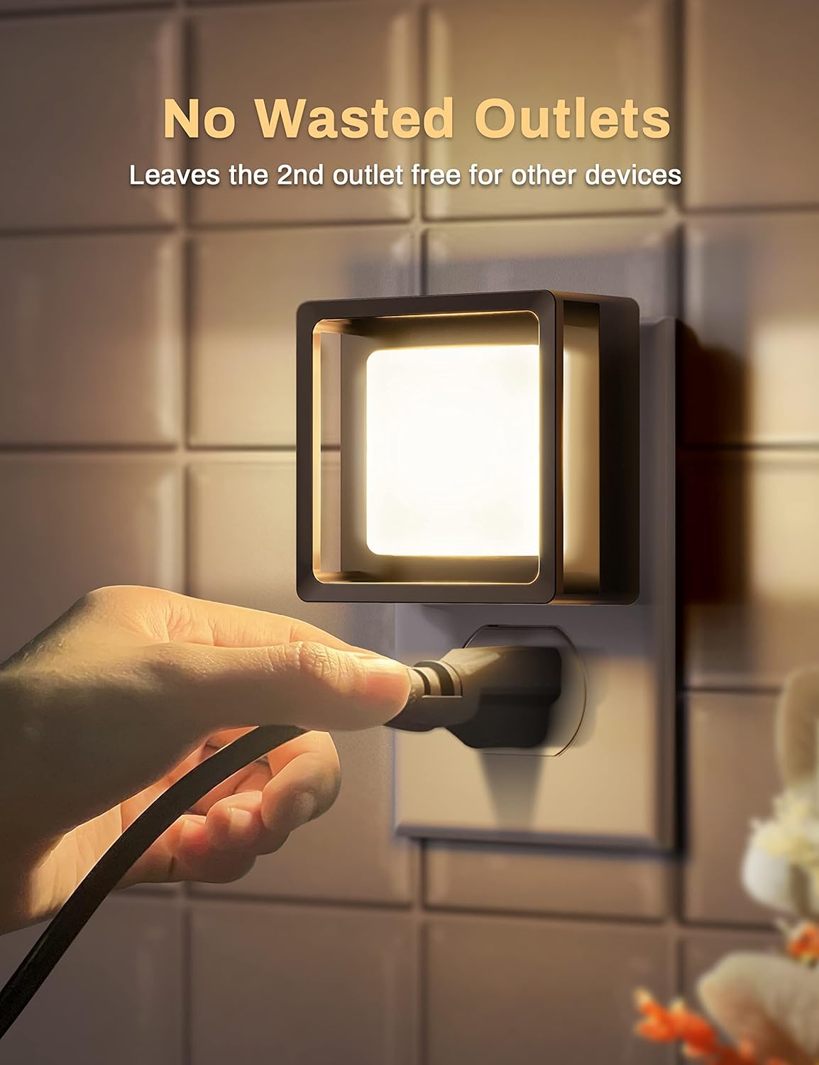 LED Night Light Plug in [2 Pack] | Dimmable | Dusk-to-Dawn Sensor