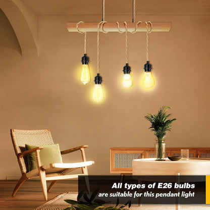 Plug-in Pendant Light Cord | 15FT Hemp Rope | E26/E27 Socket