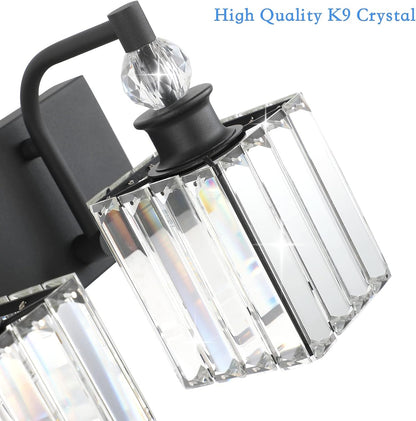 Elevate your bathroom with the Crystal Vanity Light in Matte Black. Stylish and functional bathroom illumination for a modern touch.