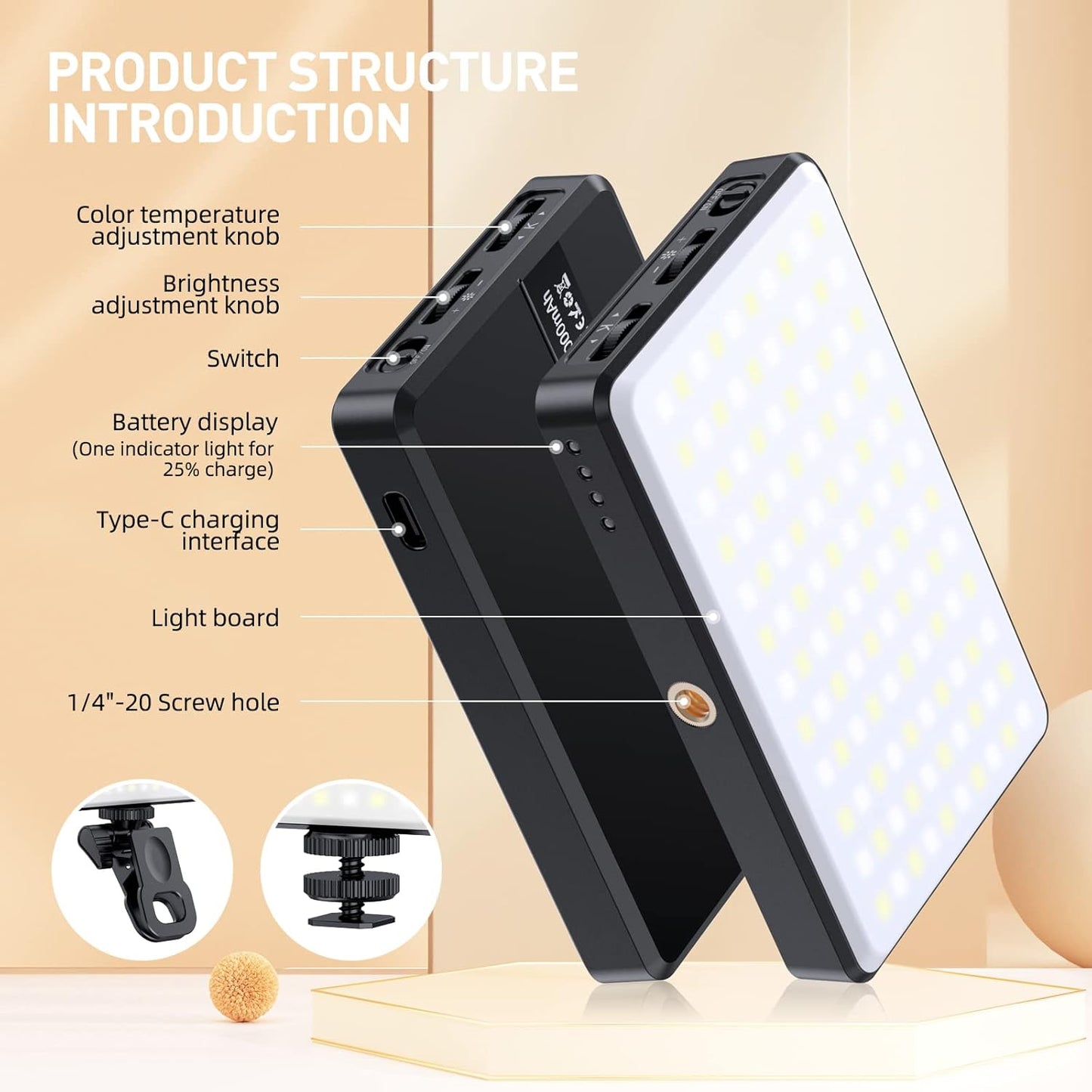 120 LED Selfie Light | 5000mAh Rechargeable | 3 Light Modes