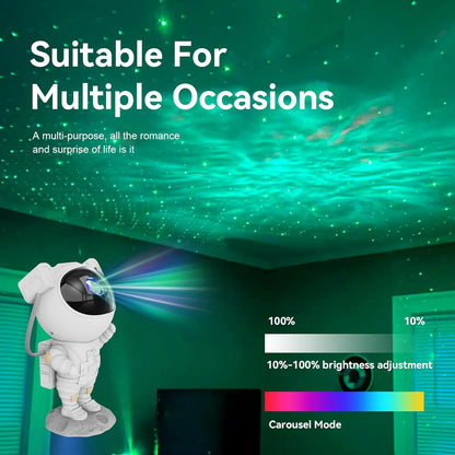 Star Projector Galaxy Night Light | Astronaut Space | Timer & Remote