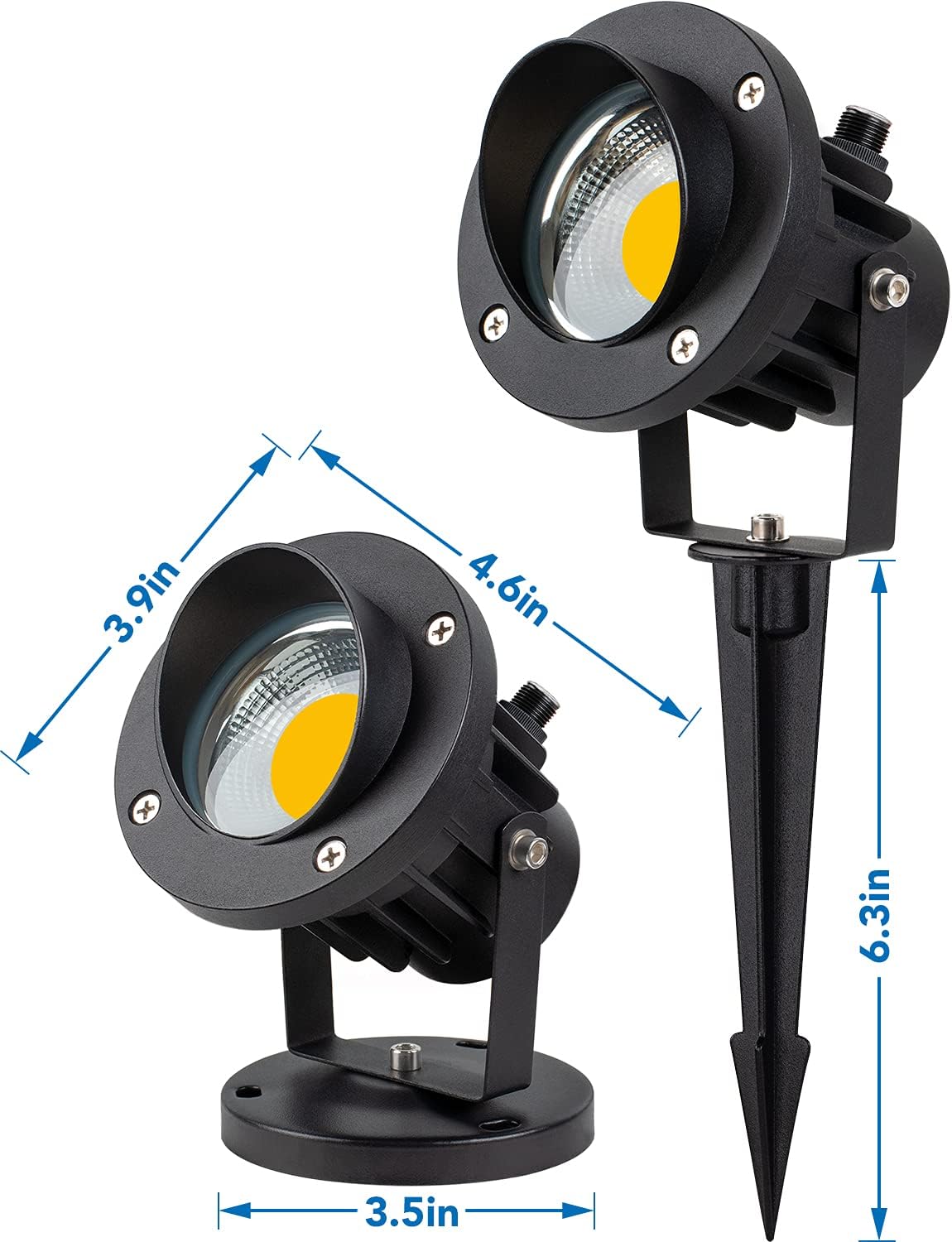 20W Outdoor LED Spot Lights - Dusk to Dawn, Waterproof, 2 Pack