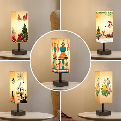 Small Table Lamp for Bedroom - Minimalist Nightstand Light - E26 Base