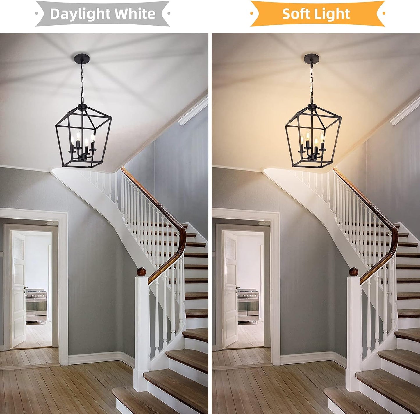 4 Light Industrial Chandelier | Adjustable Height | Farmhouse Style