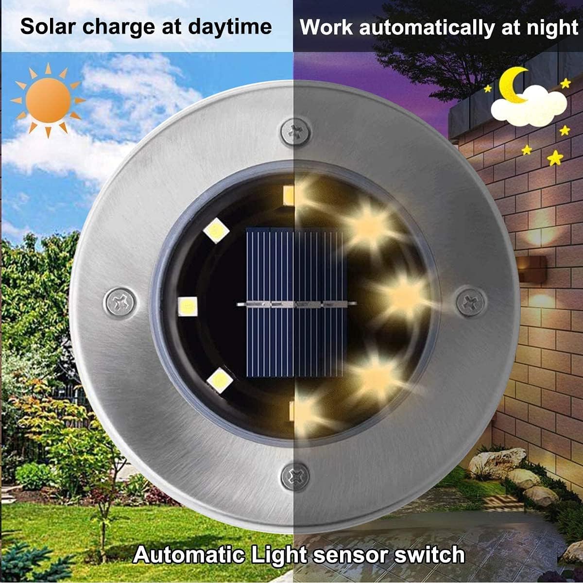 12 Pack Waterproof Solar Garden Lights | Bright In-Ground Lights